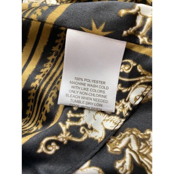 Danielle Bernstein Cami‎ Tank Top 16W 1X Black White Gold Astrology Tie-Back NEW - Picture 8 of 9